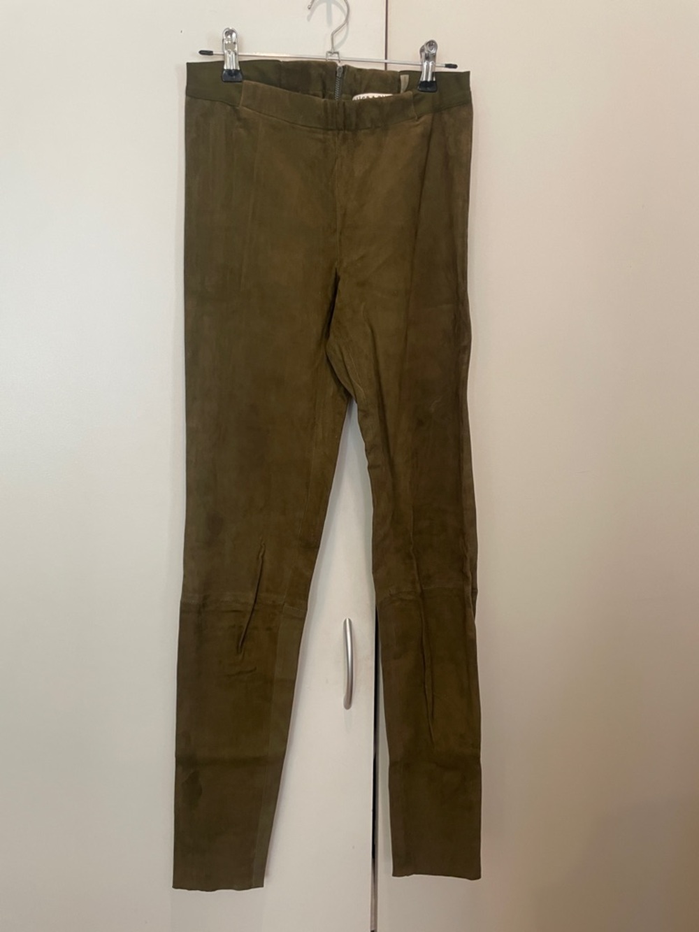 Alice + Olivia Olive Green Suede Skinny Pants